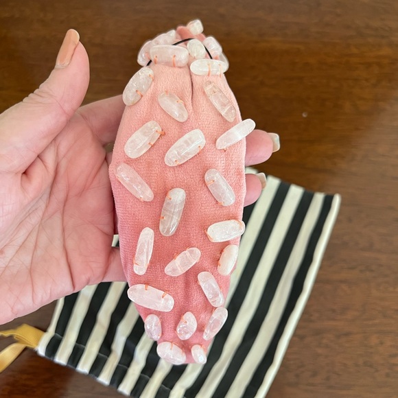 NWT Lele Sadoughi Rose Quartz Knotted Headband - Picture 9 of 14